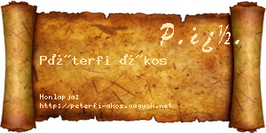 Péterfi Ákos névjegykártya
